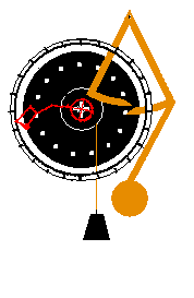weight-driven clock with pinwheel and pendulum escapement